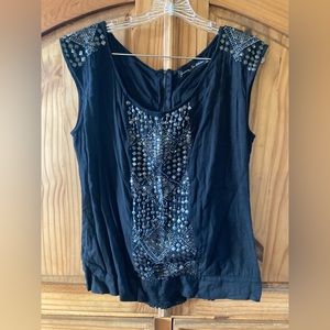 Women's Stradivarius New Collection black sequins sleeveless shirt size L